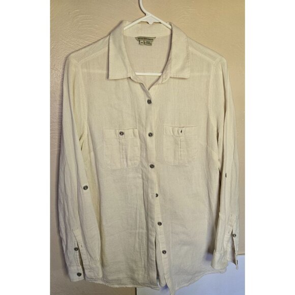 Royal Robbins Ladies 100% Cotton Gauze Long Sleeve Button Down Size Medium Trvl - Picture 1 of 5